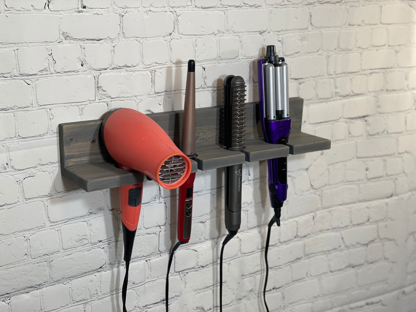 4 Slot Bathroom Hair Organizer Shelf for Hair Styling Tools - Curling ...