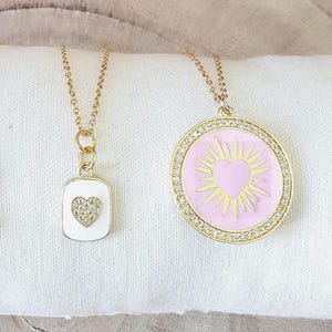 Colar de coração de aço inoxidável dourado - Colar de proteção - Colar feminino de ouro - Presente de aniversário - Presente para mãe - Ideia de presente para mulheres