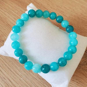 Amazonite bracelet - Blue natural stone bracelet - Anti stress bracelet - Personalized men's/women's bracelet - Semi-precious stone