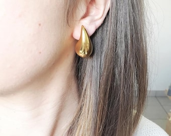 Orecchini a goccia con chiusura a bottone - Oro - DONNA | H&M IT
