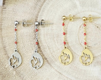Pendientes de acero inoxidable dorado/plateado para mamá - Pendientes para futura mamá - Regalo para mamá - Regalo de embarazo para novia