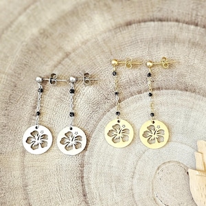 Gold/silver stainless steel flower earrings - Women&#39;s earrings - Women&#39;s birthday gift - Summer earrings