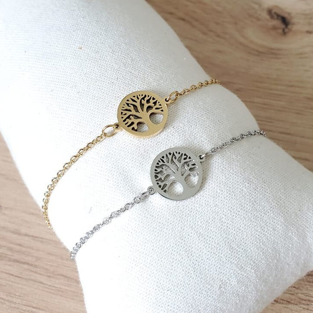 Gold/silver Stainless Steel Tree of Life Bracelet - Women's Birthday ...