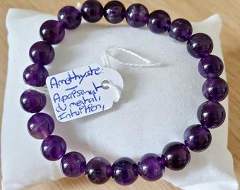 Bracelet Améthyste -Bracelet pierre naturelle semi précieuse -Bracelet lithothérapie - Bracelet personnalisé Femme/Homme -Cadeau femme/homme