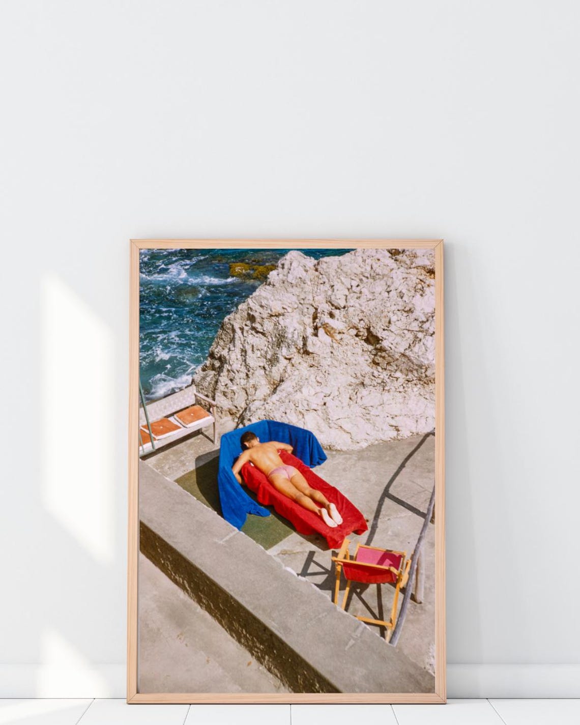 Italian Riviera Beach Photography Print Mediterranean Coastal Wall Art ...