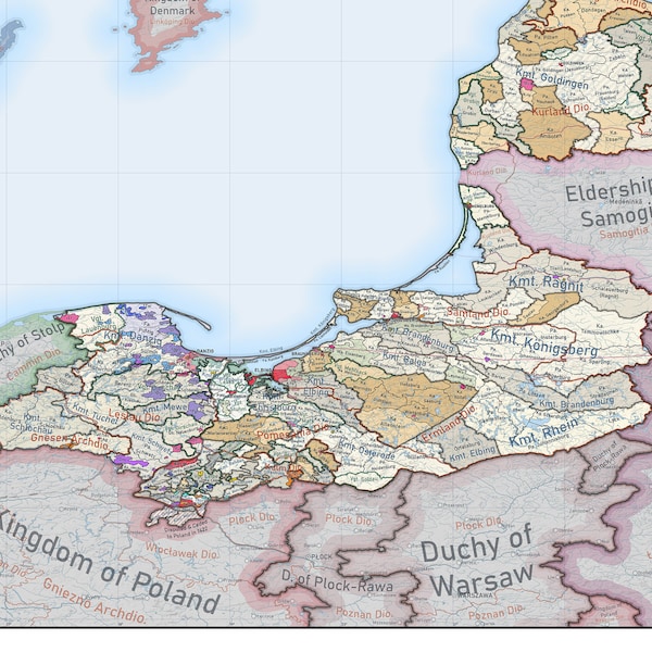 Detailed History Map of Teutonic Order 1422