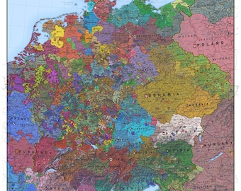 Deutschland Historische Landkarte - Heiliges Römisches Reich 1444