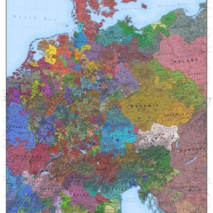Mapa histórico de Alemania Sacro Imperio Romano Germánico 1444 imagen 1