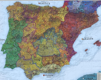 Iberia 1444 History Map Spain