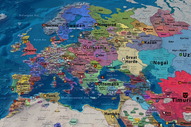 World History Map 1444 image 3