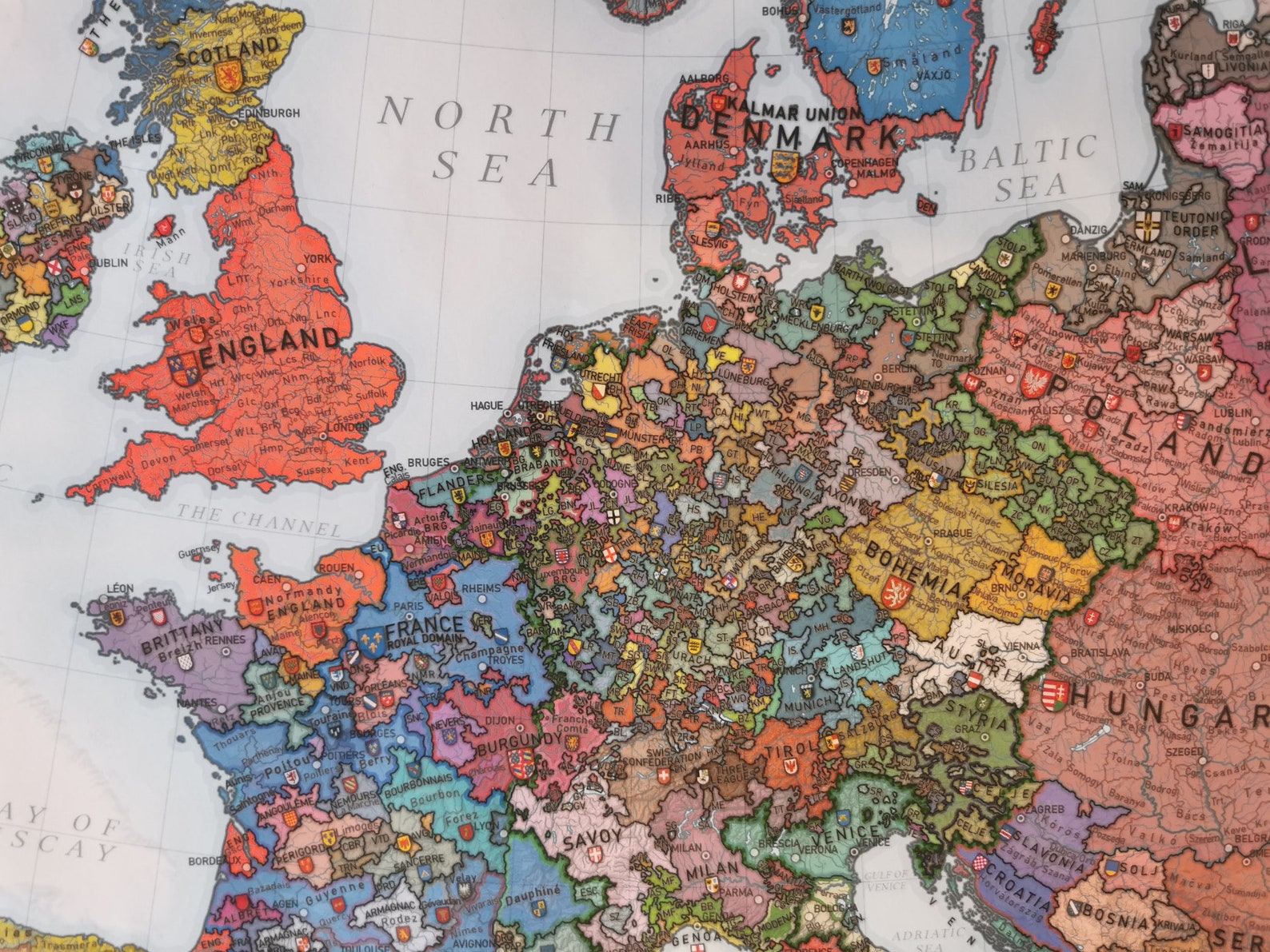 Europe 1444 History Map Etsy