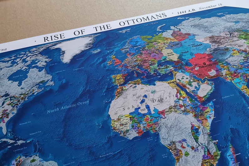World History Map 1444 119 x 61 cm