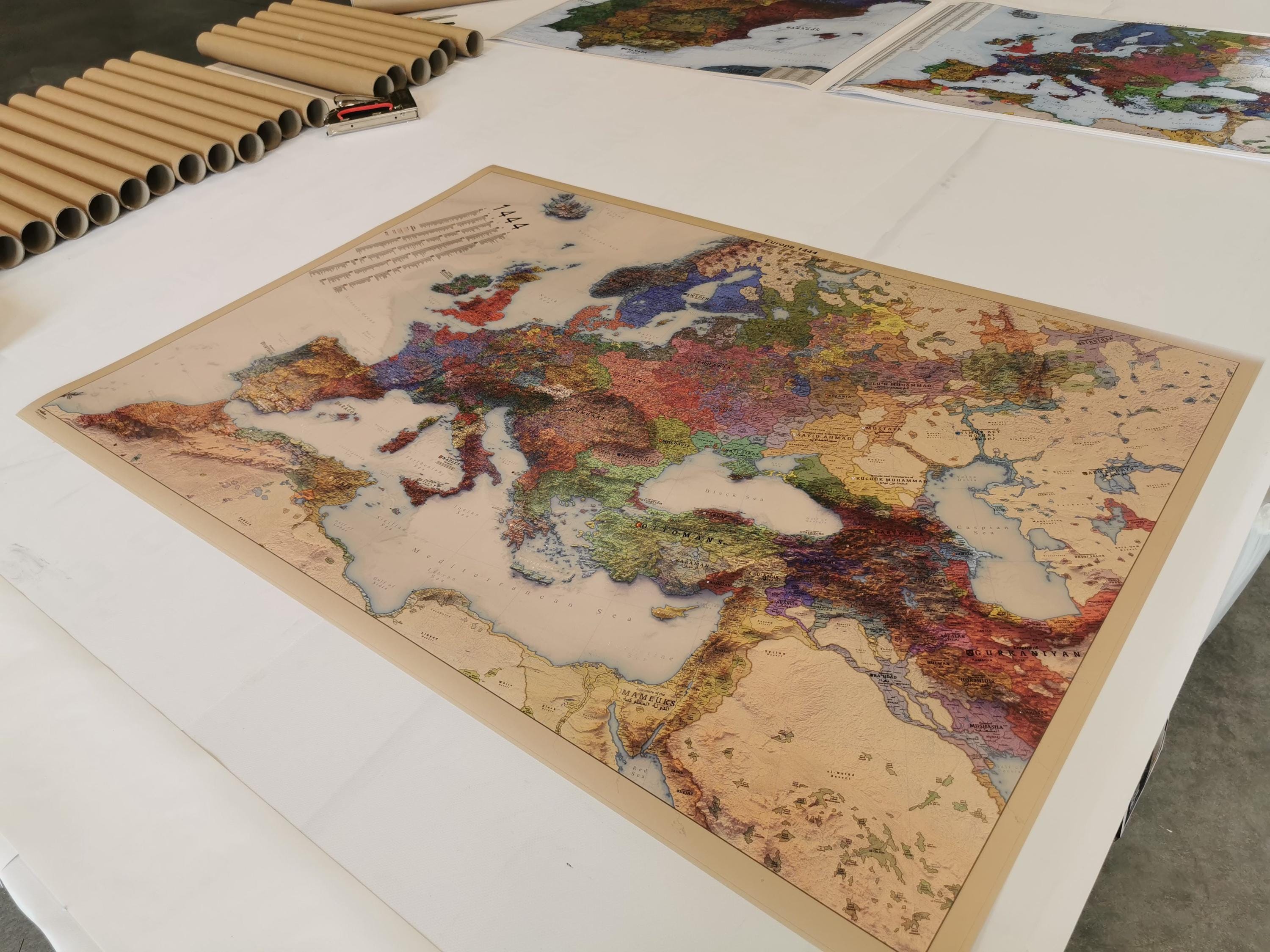 Europe 1444 History Map - Etsy
