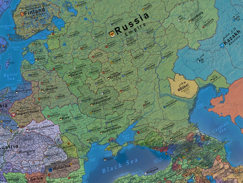 Europe 1836 History Map - Etsy