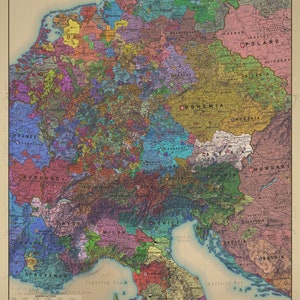 Mapa histórico de Alemania Sacro Imperio Romano Germánico 1444 Classic