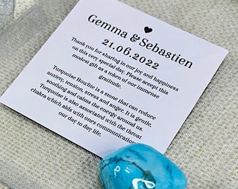 Turquoise Howlite Crystal Wedding Favours - Wedding Table Gifts - Blue Crystals - Personalised Wedding Favours