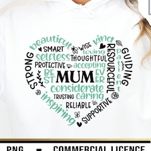 Mum Word Art SVG PNG, Momlife Svg, Mum Heart Shape Svg, Gift To Mum Svg, Mothers Day Svg, Mother&#39;s Day Svg, Best Mum Svg, Mama Svg