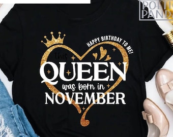 Queens Are Born In November SVG PNG, Sagittarius Svg, Afro Girl Svg, Scorpio Svg, High Heel Svg, Zodiac Sign Svg, November Birthday Svg