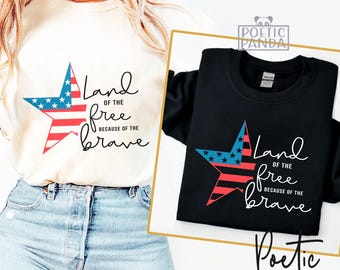 Land Of The Free Because Of The Brave SVG PNG, 4th Of July Svg, Land Of The Free, 4th Of July Shirt Svg, Fourth Of July Svg, Patriotic Svg