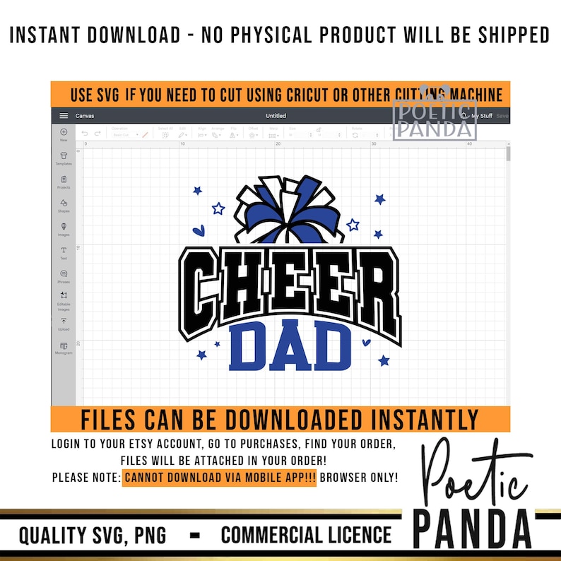 Cheer Dad SVG PNG, Cheer Dad Shirt Svg, Cheer Dad Gift Svg, Cheerleader Svg, Cheer Svg, Dad Cheerleading Shirt Svg, Pom Poms Svg, CF01234