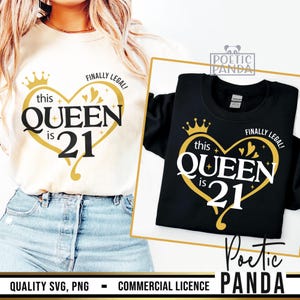 Cumpleaños número 21 SVG PNG, Cumpleaños número 21 Reina Svg, Hola 21 Svg, Finalmente legal Svg, 21 Af Svg, Cumpleaños número 21 Camiseta Svg Chica, Cumpleaños número 21 Cricut