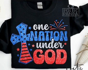 One Nation Under God SVG PNG, Christian 4th Of July Shirt Svg, 4th Of July Svg, Patriotic Svg, Independence Day Svg, Memorial Day Svg