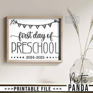 Printable First Day of Preschool Sign PNG JPEG, First Day of Prek Sign ...