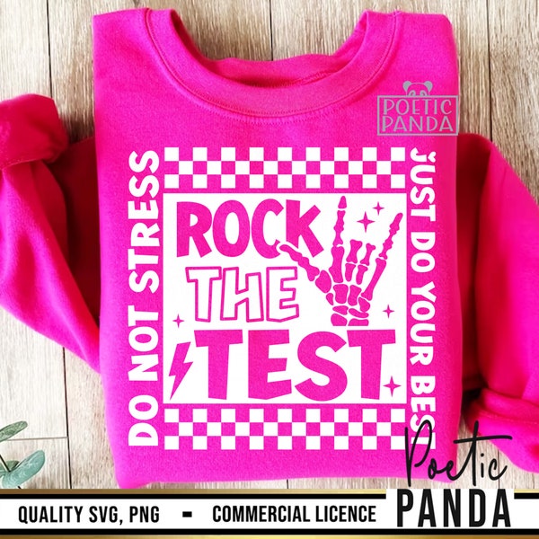 Rock The Test SVG PNG, Test Day Svg, Testing Svg, Teacher Shirt Svg, Teacher Testing Svg, Test Day Png, Staar Test Day Svg, Test Coordinator