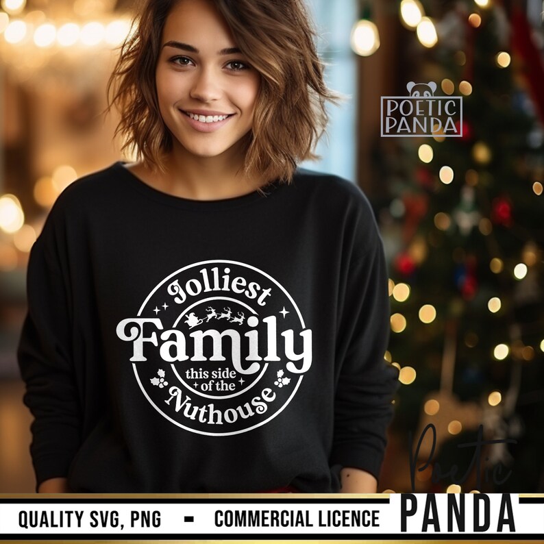 Jolliest Family SVG PNG, Funny Family Christmas Svg, Christmas Pjs ...