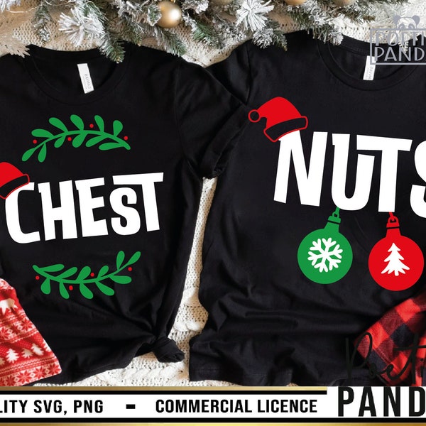 Chest Nuts SVG PNG, Merry Af Svg, Adult Christmas Svg, Funny Christmas Png, Christmas Vibes Svg, Jingle Balls Svg, His And Hers Christmas