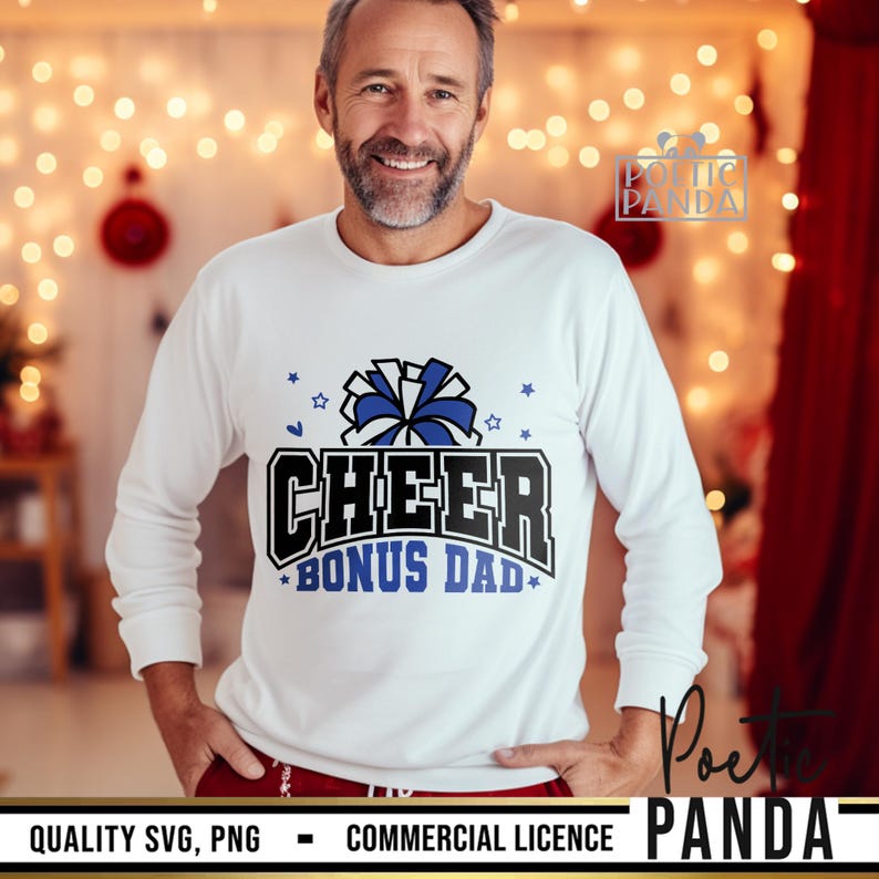 Cheer Bonus Dad SVG PNG, Football Bonus Dad Svg, Fathers Day Svg, Football Step Dad Svg, Stepdad Svg, Bonus Dad Shirt Svg, Game Day Svg