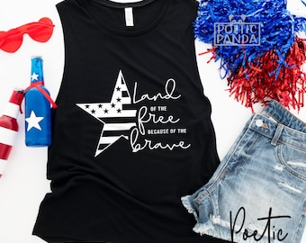 Land Of The Free Because Of The Brave SVG PNG, 4th of July Svg, USA Independence Day Shirt Svg, 4th Of July Shirt Svg Cut File For Cricut