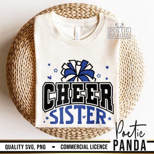 Cheer Sister SVG PNG, Cheer Sister Shirt Svg, Cheer Sister Gift Svg, Cheerleader Svg, Cheer Svg, Cheerleading Svg, Sister Svg, Pom Poms Svg