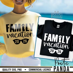 Vacaciones familiares 2026 SVG, camisetas de vacaciones familiares SVG, camisetas de vacaciones en la playa SVG, creando recuerdos SVG, viaje familiar 2026 SVG