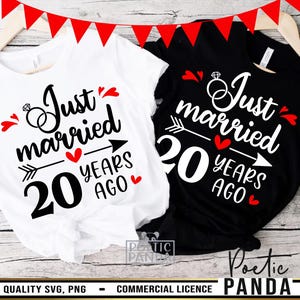20.º aniversario de bodas SVG PNG, regalo de 20.º aniversario Svg, 20 años de matrimonio Cricut, 20.ª BODA Svg, recién casados hace 20 años Svg