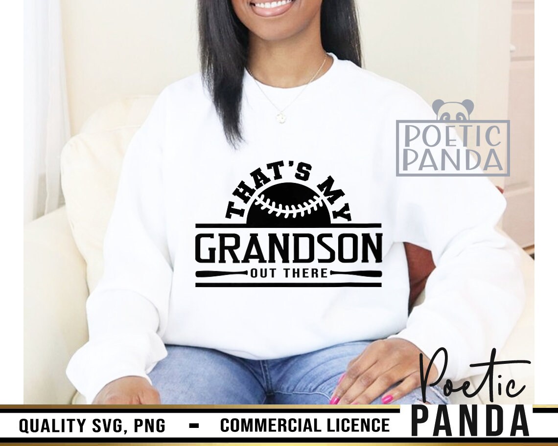That's My Grandson Out There Svg Baseball Svg Baseball - Etsy