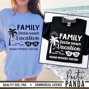 2026 familjesemester Destin Beach SVG PNG, Destin Beach Shirt Svg, Cricut, Att skapa minnen Svg, Florida semester Svg, 2026 familjeresa Svg