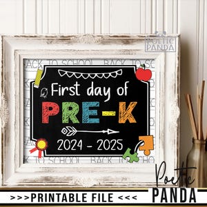 Printable First Day of Prek Sign, 1st Day of Prek Sign, Printable ...