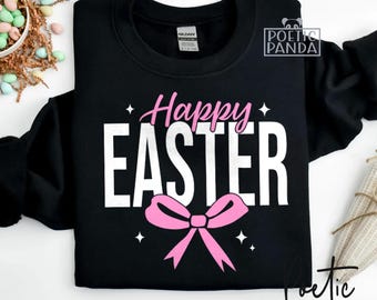 Happy Easter SVG PNG, Coquette Bow Easter Svg, Easter Svg for Girls, Easter Svg For Shirts, Cute Easter Svg, Happy Easter Shirt Svg