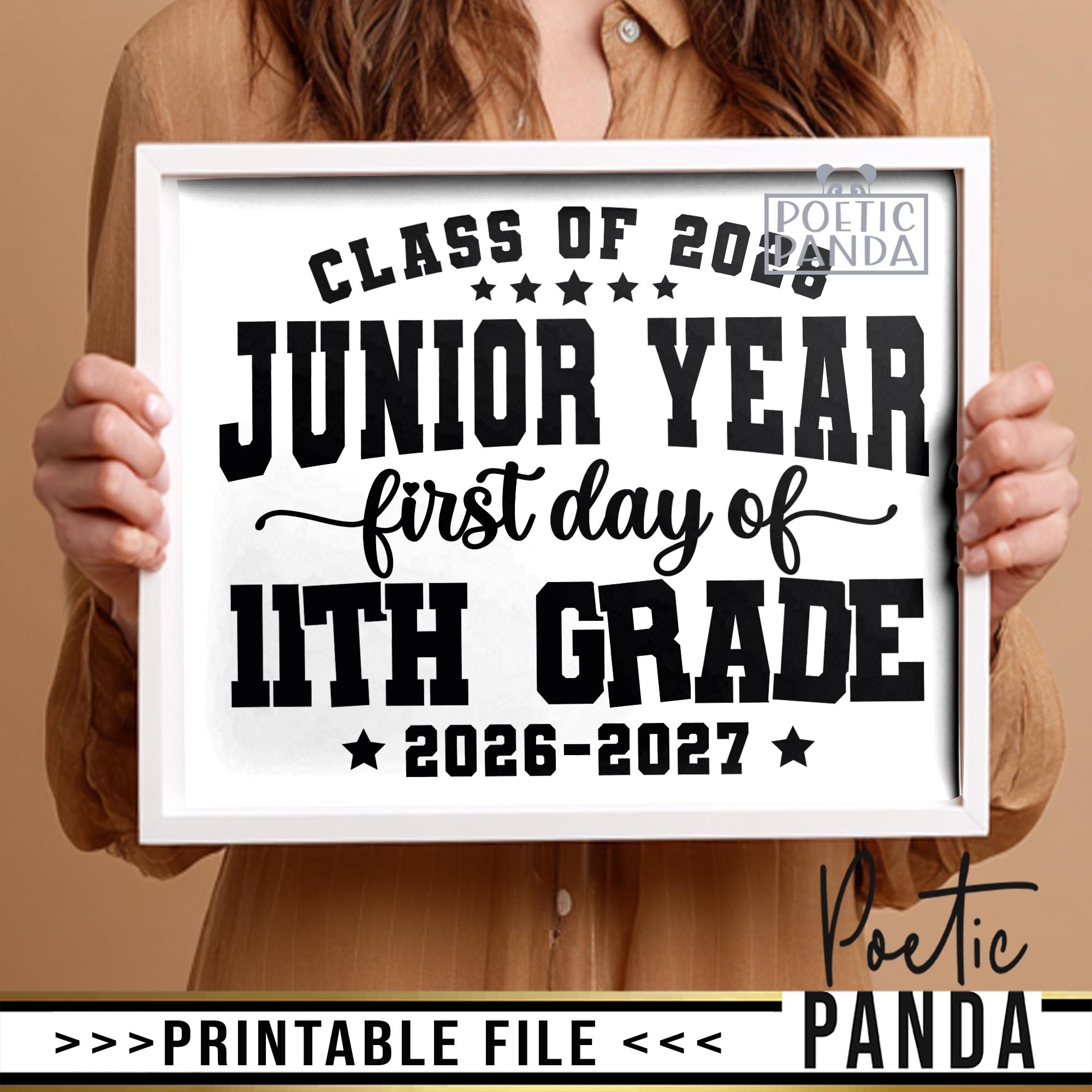Printable 1st Day of 11th Grade Sign, Junior Year Printable Poster ...