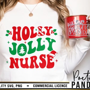 Holly Jolly SVG PNG, Merry And Bright, Xmas Svg, Happy Holidays Svg, Svg File, Boho Svg, Silhouette Svg, Trendy Svg, Merry Svg, Mama Claus Svg, Christmas Svg File, Sarcastic Svg, Shirt Svg, Christmas Holly Svg, Pillow Svg, Christmas Round Svg