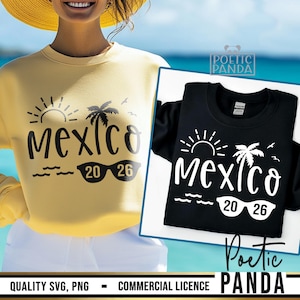 Mexique vacances 2026 SVG PNG, vacances à la plage Svg, vacances en famille 2026 Svg, voyage en famille Svg, Cancun Svg, voyage filles Svg, vacances chemise Svg