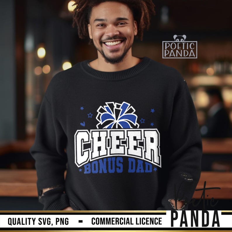 Cheer Bonus Dad SVG PNG, Football Bonus Dad Svg, Fathers Day Svg, Football Step Dad Svg, Stepdad Svg, Bonus Dad Shirt Svg, Game Day Svg