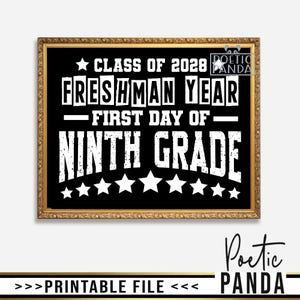 Printable First Day of Freshman Year Sign PNG JPEG, Freshman Digital ...