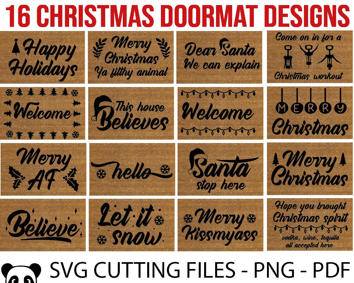 Commercial Use 16 Christmas Doormat Bundle Svg Merry - Etsy