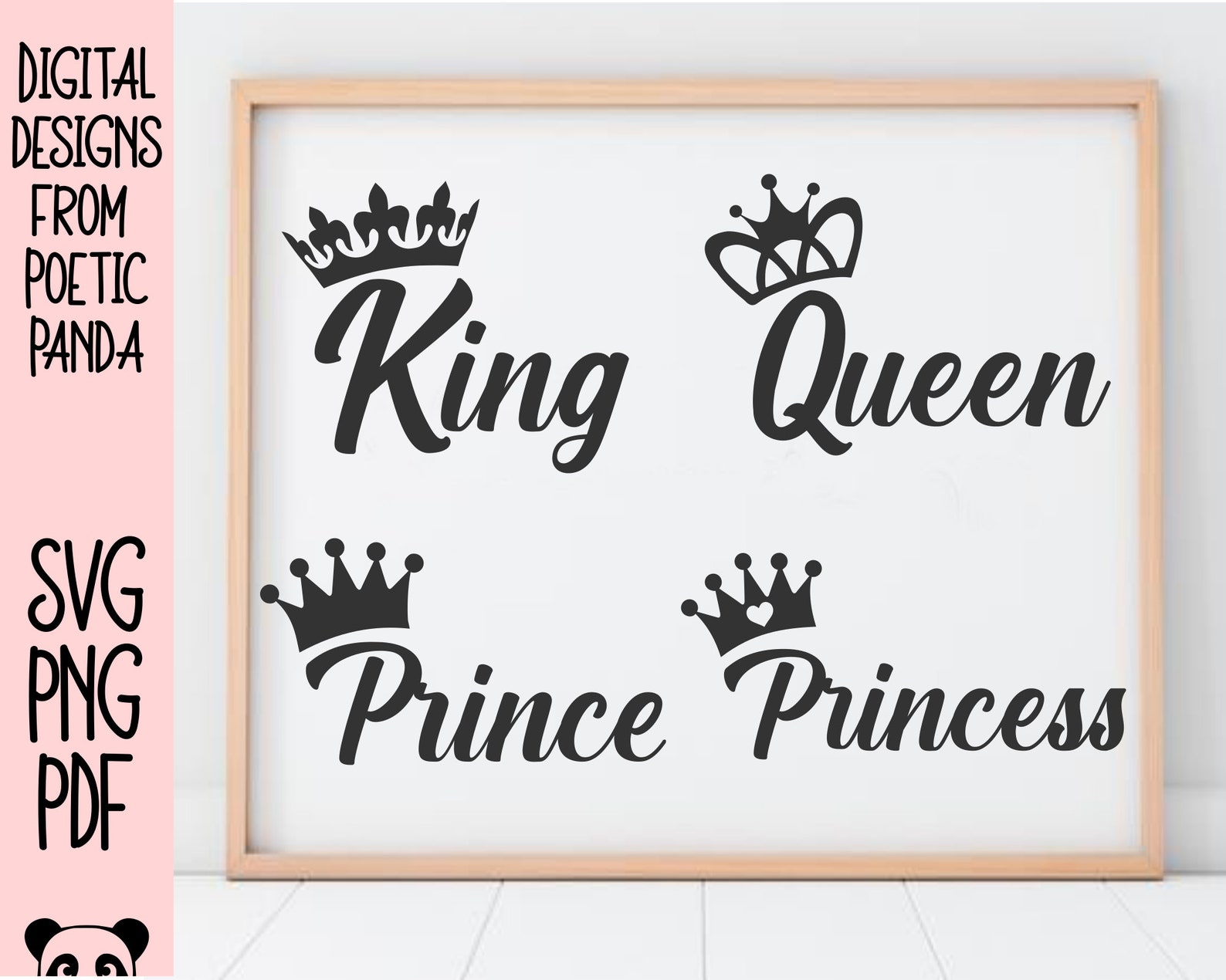 King Queen Prince Princess Svg Png Pdf Queen With Crown Etsy