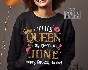 This Queen was Born In June SVG PNG, Cancer birthday Svg, Gemini svg, Birthday shirt Svg, Gemini diva birthday shirt, June Birthday Girl Svg