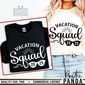 Escouade vacances 2025 PNG SVG, camping Svg, voyage en famille 2025 Svg, vacances chemises Svg, 2025 voyage en famille Svg, croisière famille chemises Svg