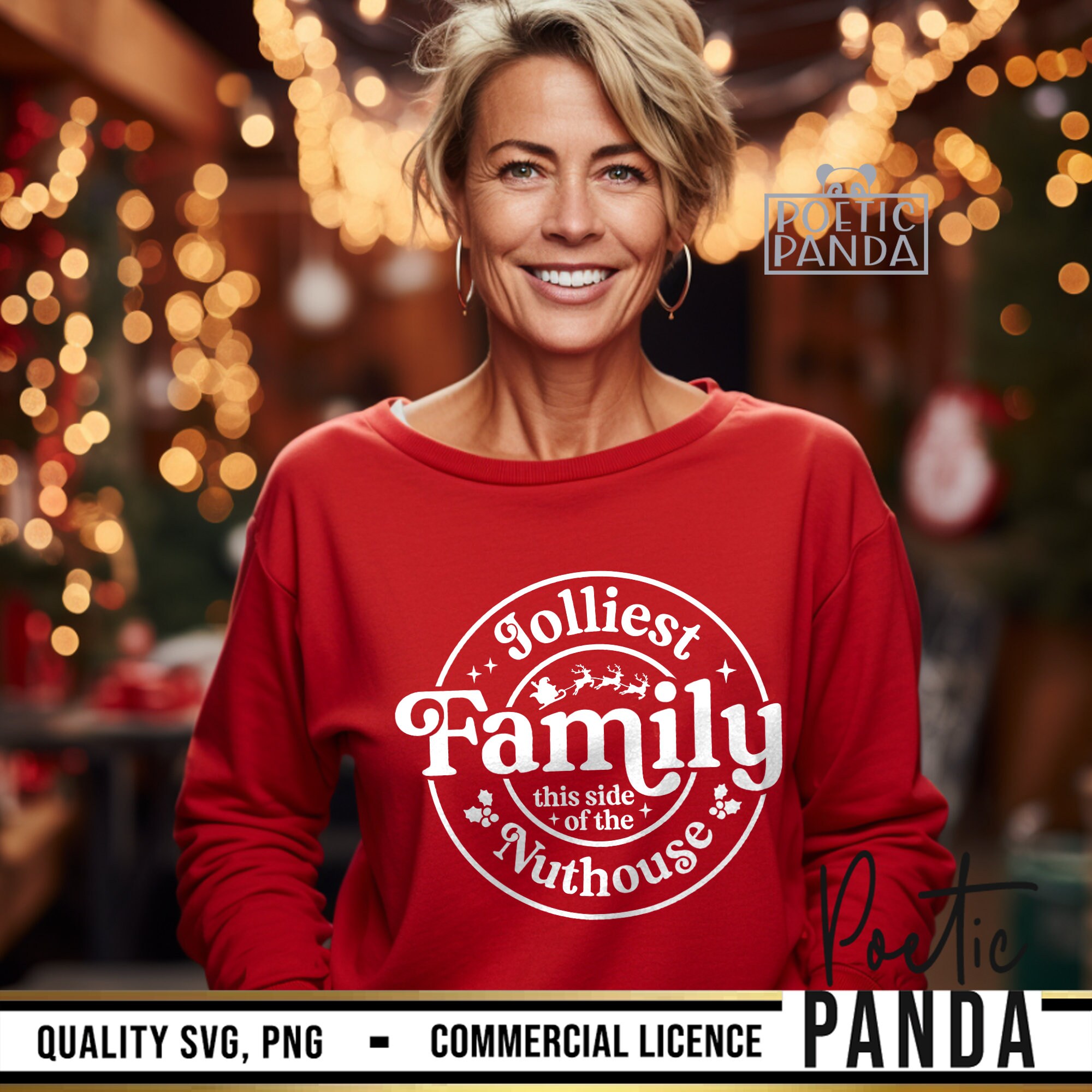 Jolliest Family SVG PNG, Funny Family Christmas Svg, Christmas Pjs ...
