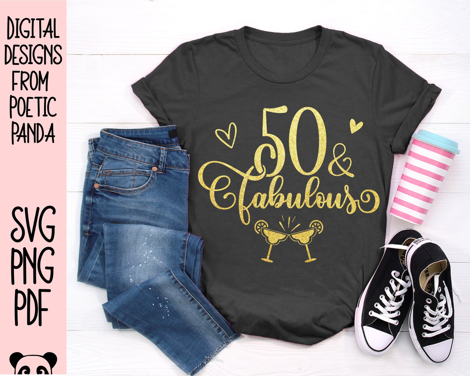 50 And Fabulous Svg Pnd Pdf 50th Birthday Girl Shirt Design Etsy